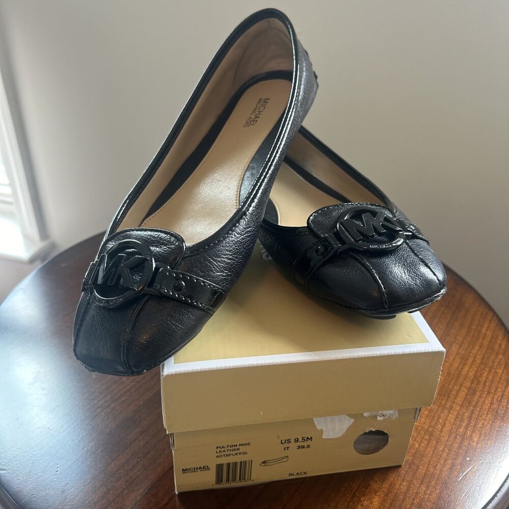 Michael Michael Kors Fulton Leather Black Moccasin in 9.5